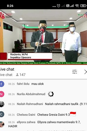 MTsN 1 Kota Peringati HUT RI ke-76 Secara Virtual