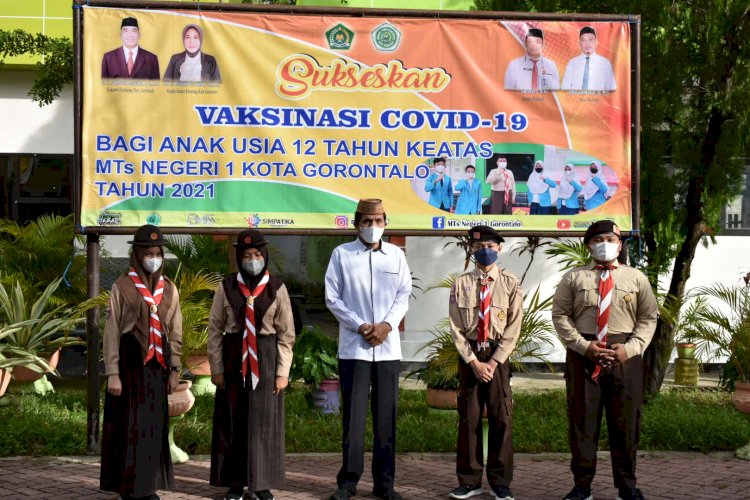 Gudep 08-285/286 Pangkalan MTsN 1 Kota Dukung Pelaksanaan Vaksinasi di Madrasah